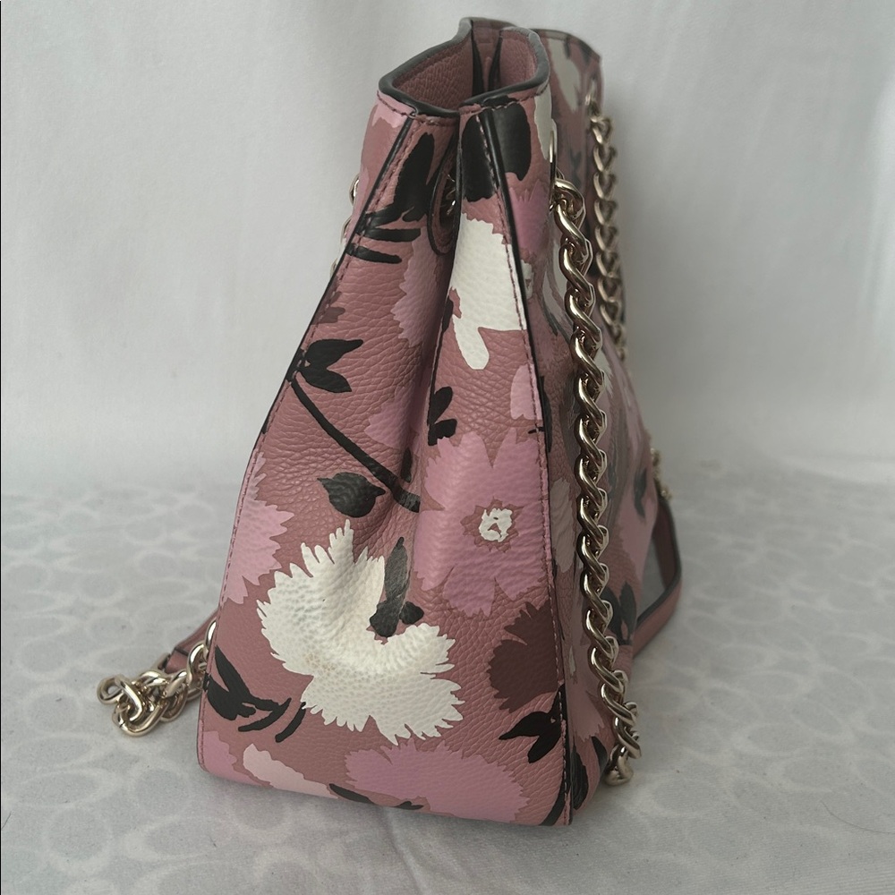 Kate Spade NY Briar Lane Gala Pink/Cream Floral Leather Shoulder Bag Purse 🌸🌸 - Picture 4 of 10